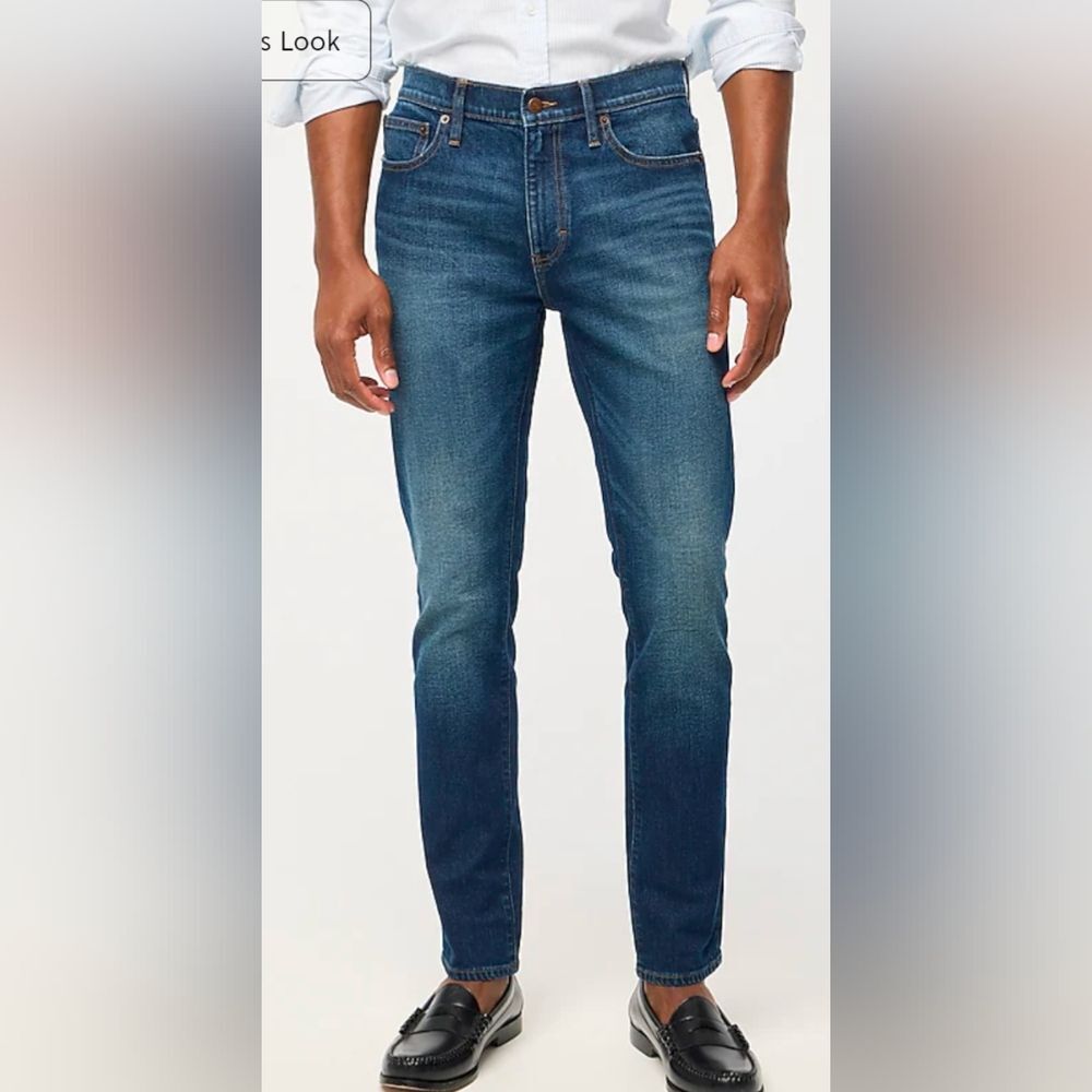 New J. Crew Straight Slim Rigid Blue Dinim Jeans Size 30x32 Zip Fly Classic